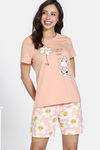 Zivame Knit Cotton Short Set - Almost Apricot — thumbnail 2